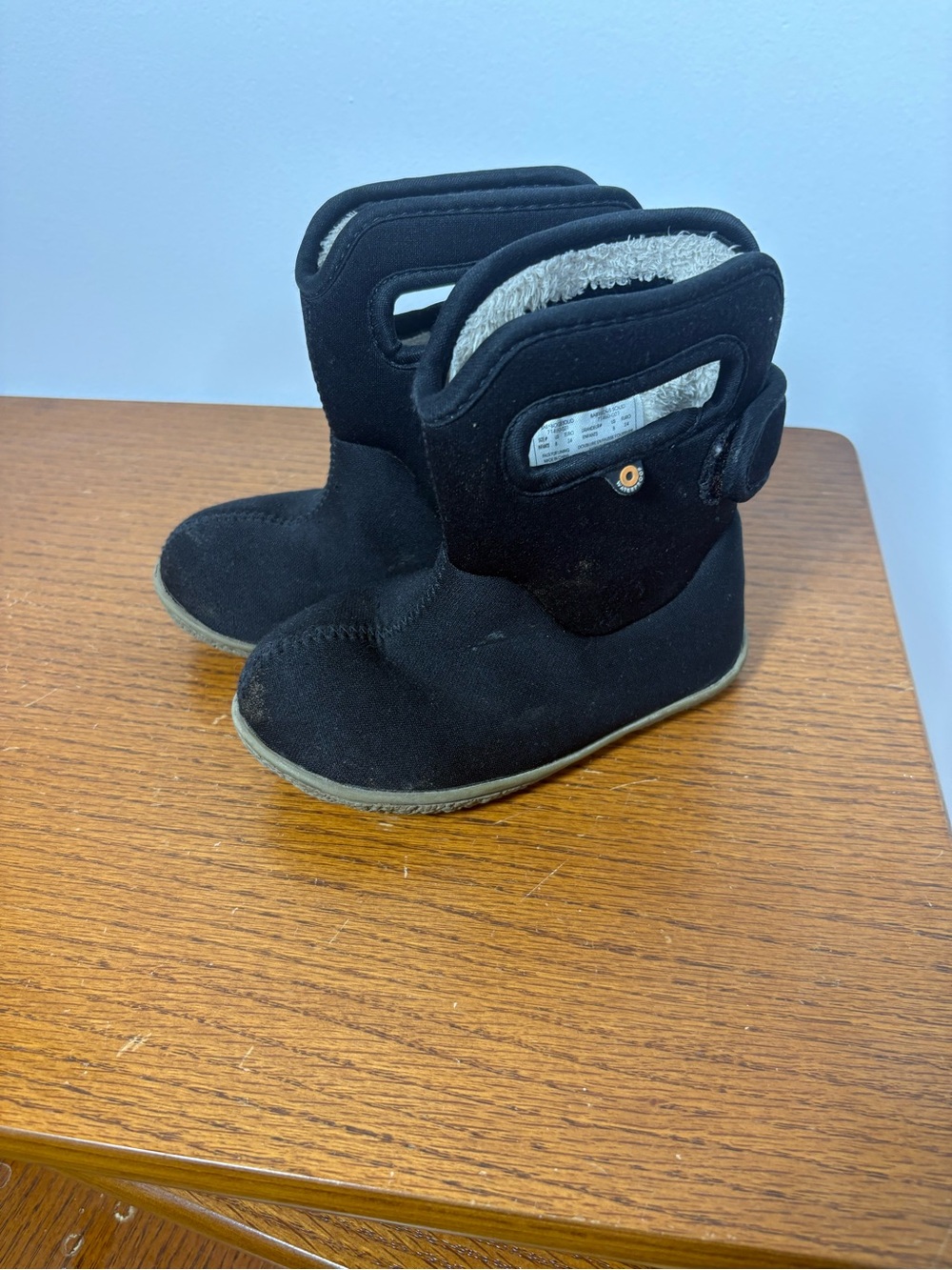 Bogs Black Kids Winter Boots with Fleece Trim